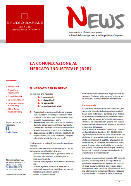 Consulenza Marketing industriale, Comunicazione B2B