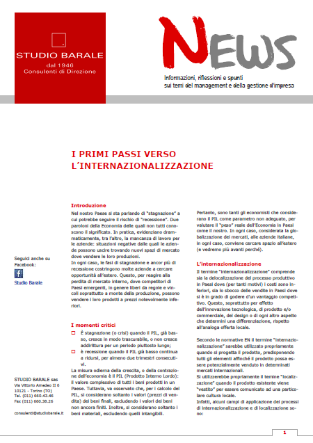 Consulenza internazionalizzazione