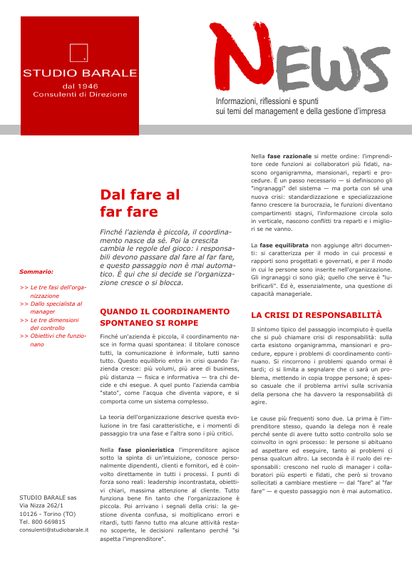 Copertina di Dal fare al far fare